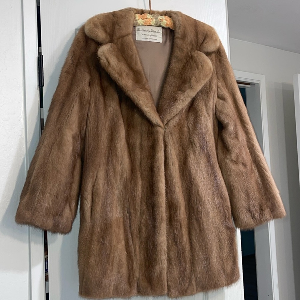 Elegant Brown Fur Trench Coat
